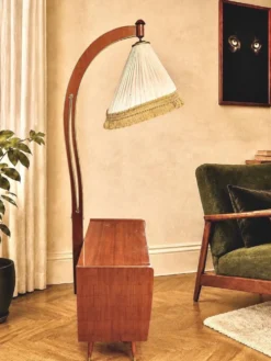 Vintage East German Cocktail Bar Cabinet & Floor Lamp