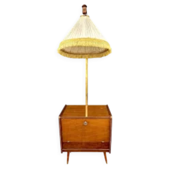 Vintage East German Cocktail Bar Cabinet & Floor Lamp