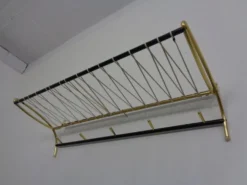 Vintage German Wall Coat Rack with Hat Rack, 1950s