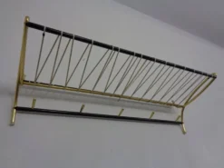 Vintage German Wall Coat Rack with Hat Rack, 1950s