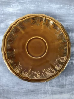 Vintage lot de 4 tasses et soucoupes avec défauts Lunéville Louis XV Honey