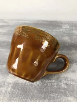 Vintage lot de 4 tasses et soucoupes avec défauts Lunéville Louis XV Honey