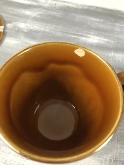 Vintage lot de 4 tasses et soucoupes avec défauts Lunéville Louis XV Honey