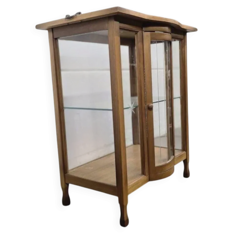 Vintage meuble bar en bois / vitrine / étagère