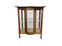 Vintage meuble bar en bois / vitrine / étagère