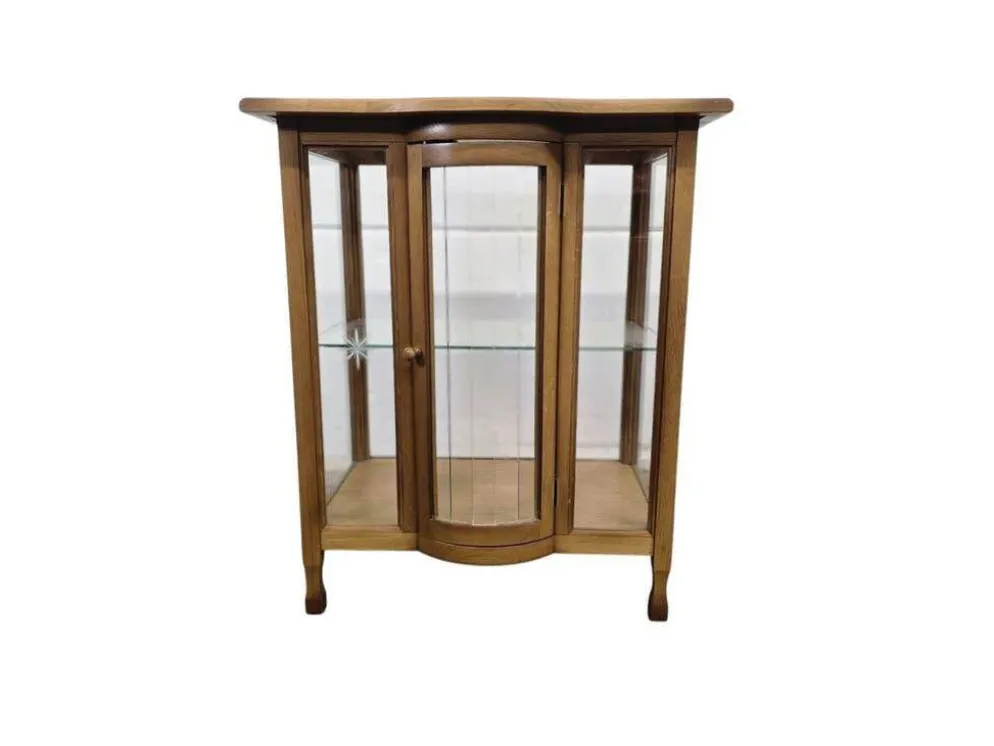 Vintage meuble bar en bois / vitrine / étagère