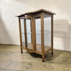 Vintage meuble bar en bois / vitrine / étagère