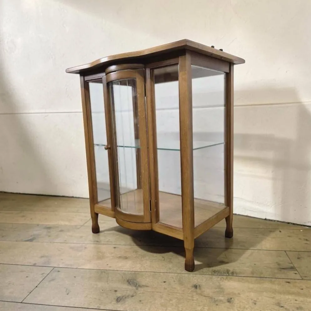 Vintage meuble bar en bois / vitrine / étagère