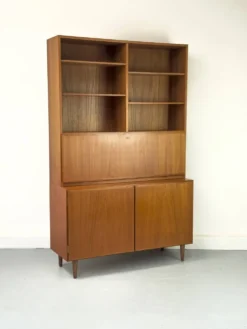 Vintage Teak Bookcase with Desk from Omann Jun, 1960s