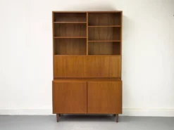 Vintage Teak Bookcase with Desk from Omann Jun, 1960s