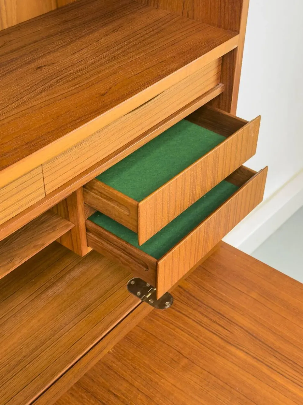Vintage Teak Bookcase with Desk from Omann Jun, 1960s