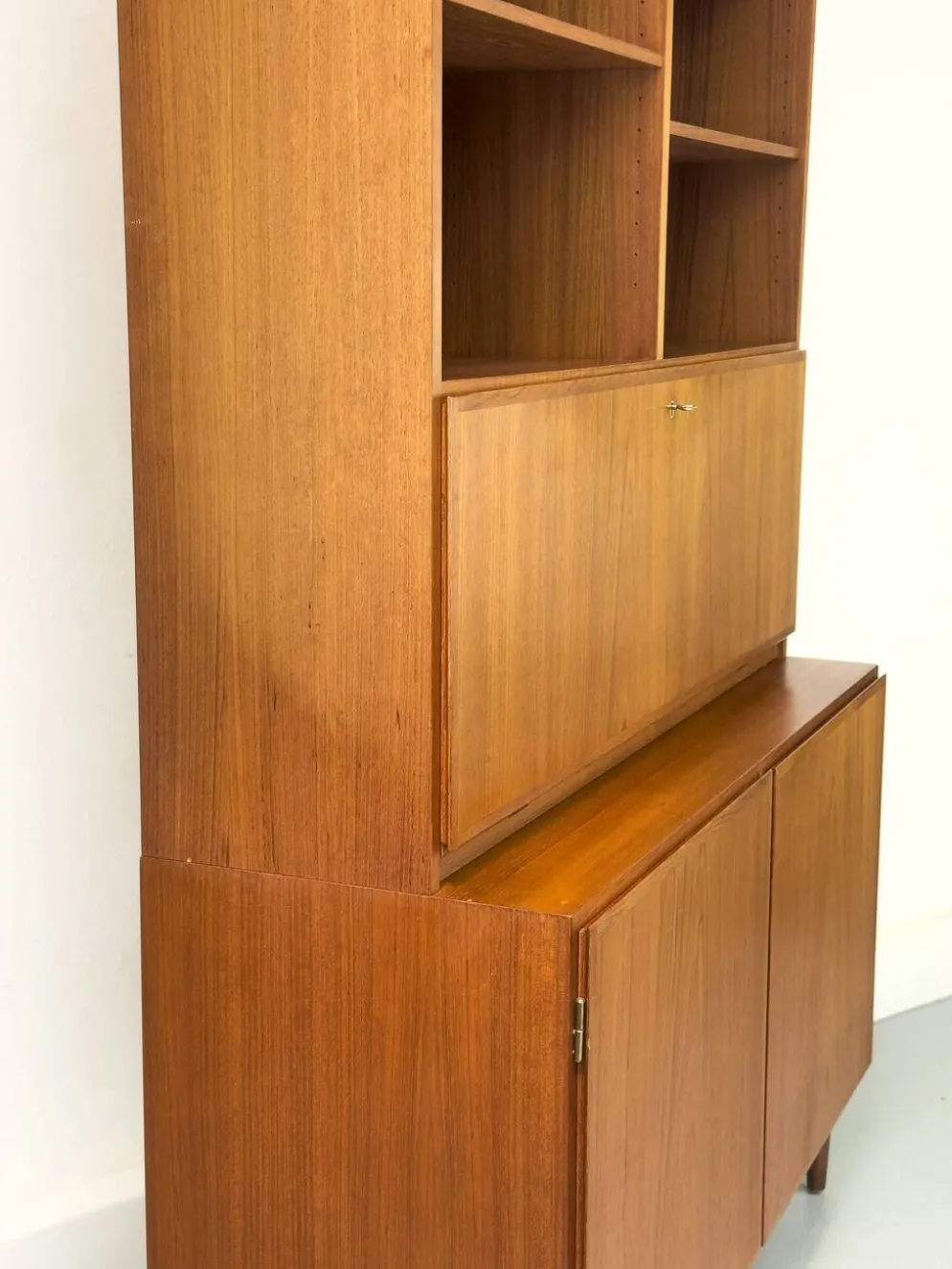 Vintage Teak Bookcase with Desk from Omann Jun, 1960s