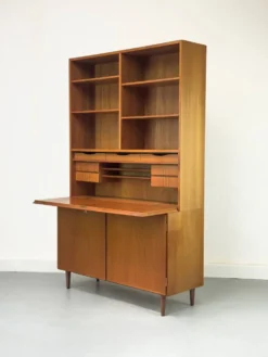 Vintage Teak Bookcase with Desk from Omann Jun, 1960s