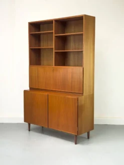 Vintage Teak Bookcase with Desk from Omann Jun, 1960s