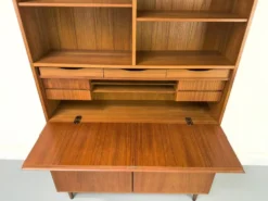 Vintage Teak Bookcase with Desk from Omann Jun, 1960s