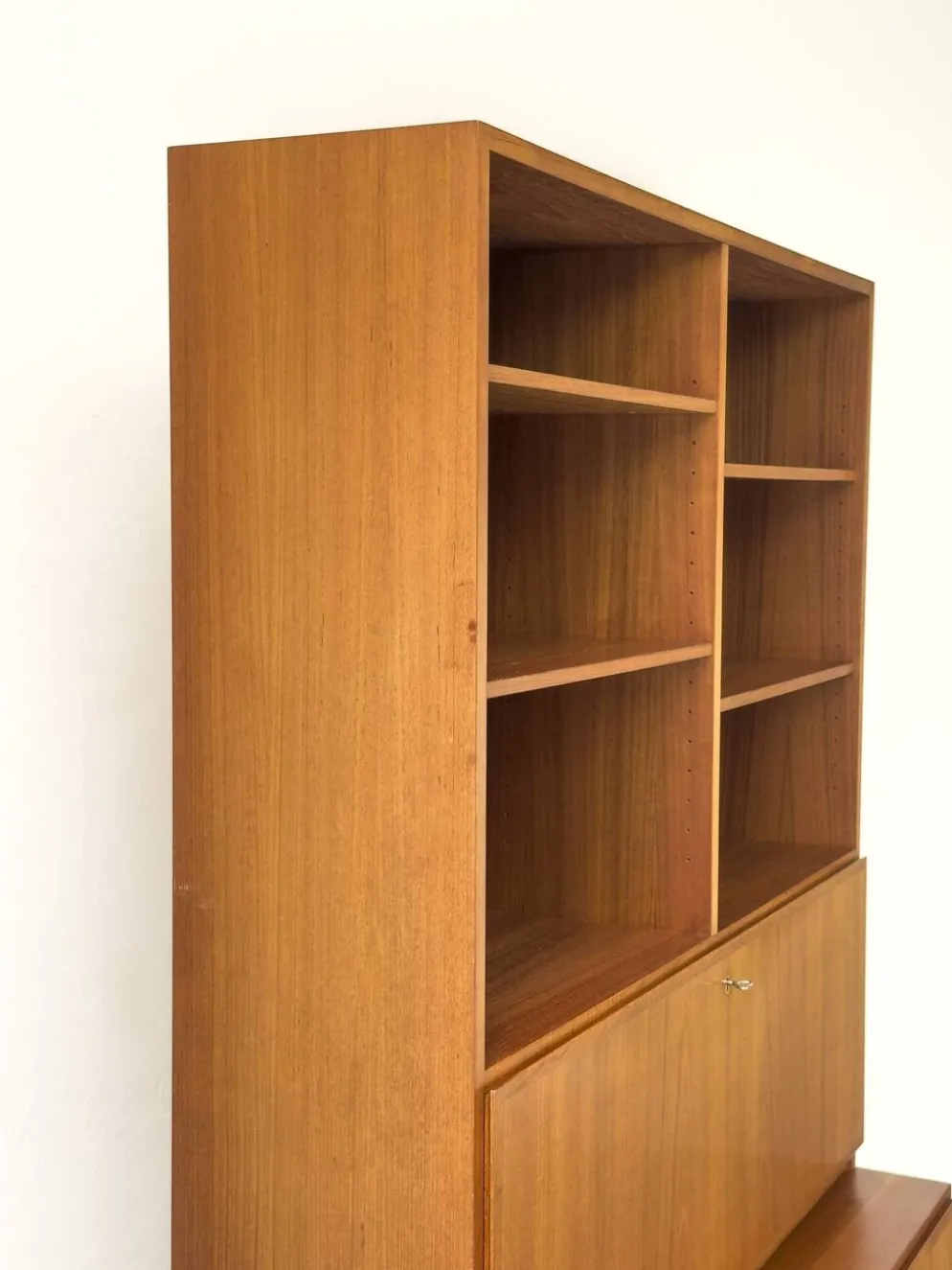 Vintage Teak Bookcase with Desk from Omann Jun, 1960s