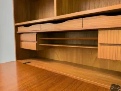 Vintage Teak Bookcase with Desk from Omann Jun, 1960s