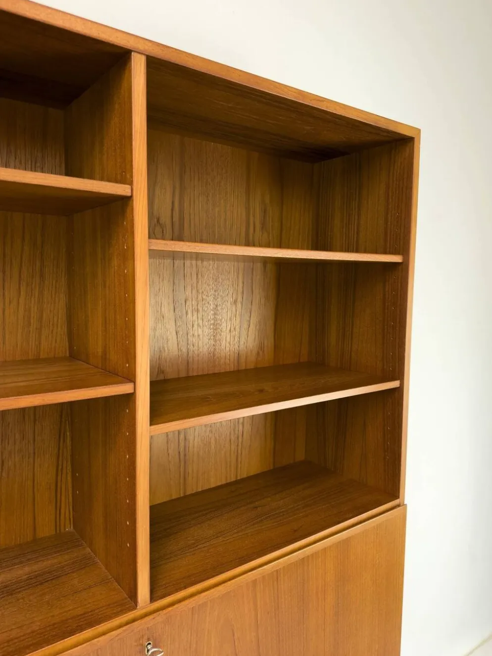 Vintage Teak Bookcase with Desk from Omann Jun, 1960s