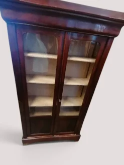 Vitrine ancienne en plaquage d'acajou XIXe - Style Louis Phillipe