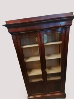 Vitrine ancienne en plaquage d'acajou XIXe - Style Louis Phillipe