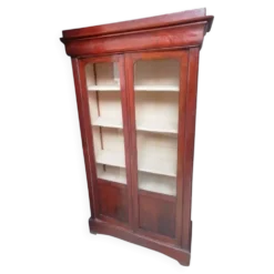 Vitrine ancienne en plaquage d'acajou XIXe - Style Louis Phillipe