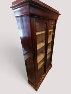 Vitrine ancienne en plaquage d'acajou XIXe - Style Louis Phillipe