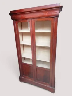 Vitrine ancienne en plaquage d'acajou XIXe - Style Louis Phillipe