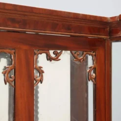 Vitrine ancienne Louis-Philippe en acajou et verre, Italie, XIXe siècle