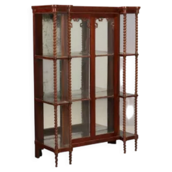 Vitrine ancienne Louis-Philippe en acajou et verre, Italie, XIXe siècle