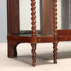 Vitrine ancienne Louis-Philippe en acajou et verre, Italie, XIXe siècle