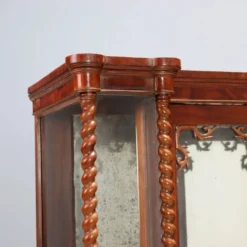 Vitrine ancienne Louis-Philippe en acajou et verre, Italie, XIXe siècle