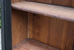 Vitrine ancienne rénovée noire à deux portes vitrées – H187 cm