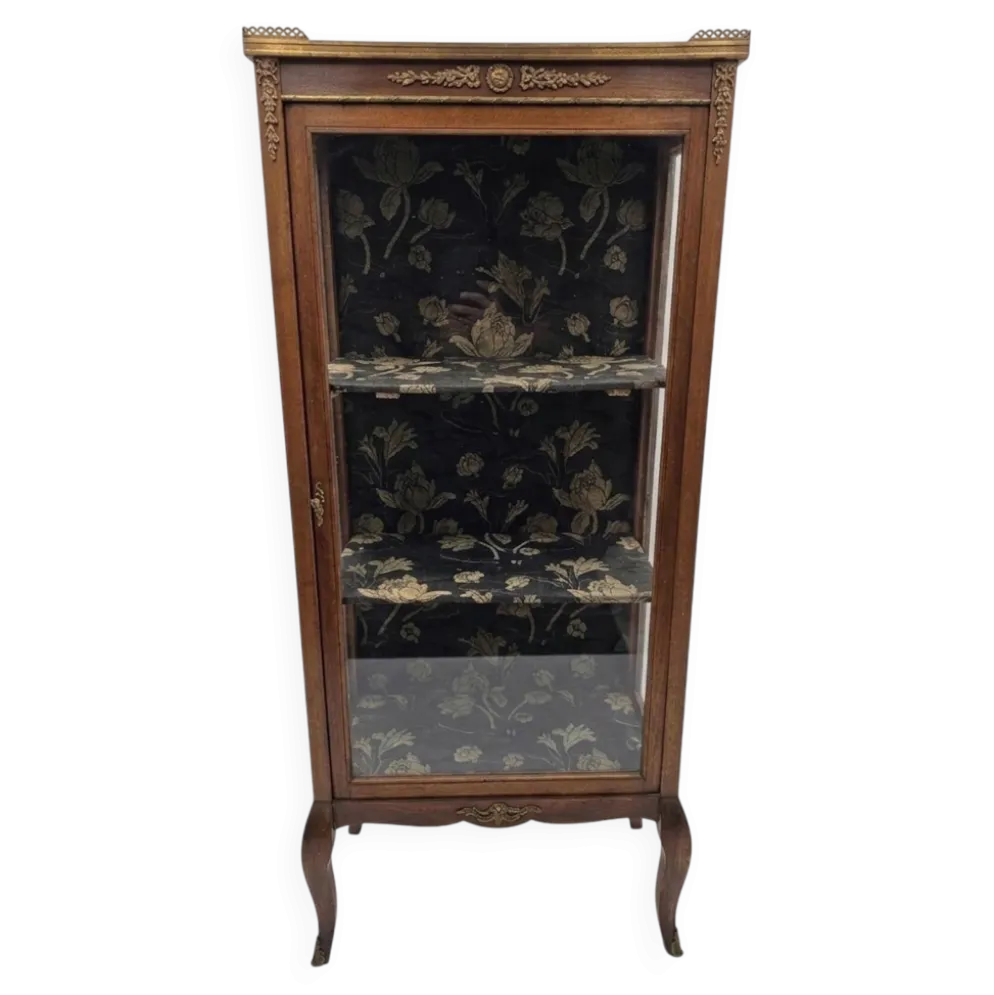 Vitrine ancienne style transition Louis XV-Louis XVI en Acajou