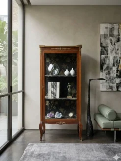 Vitrine ancienne style transition Louis XV-Louis XVI en Acajou