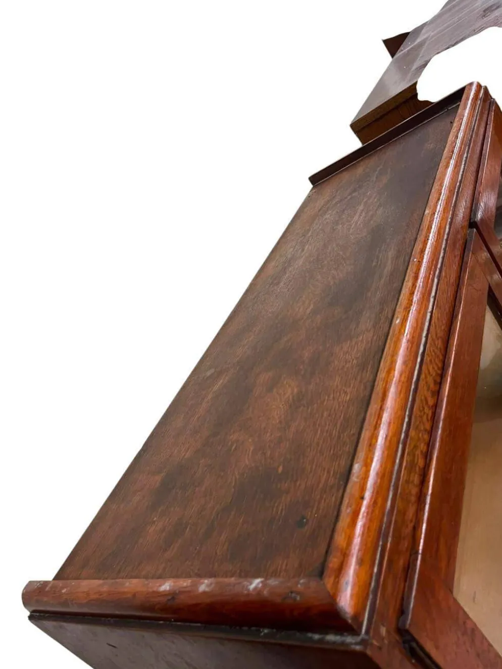 Vitrine/armoire de pharmacie/armoire de laboratoire vintage en bois peu profonde