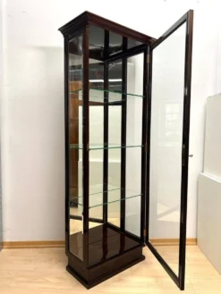 Vitrine Art Déco en verre et placage de Macassar, France, 1930