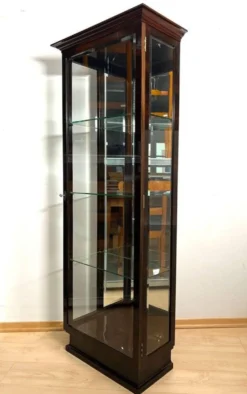 Vitrine Art Déco en verre et placage de Macassar, France, 1930
