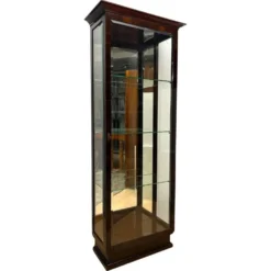 Vitrine Art Déco en verre et placage de Macassar, France, 1930