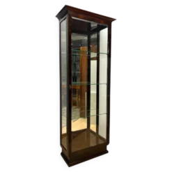 Vitrine Art Déco en verre et placage de Macassar, France, 1930