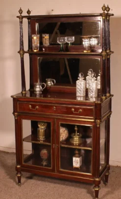 vitrine/bar d'époque Louis XVI en acajou