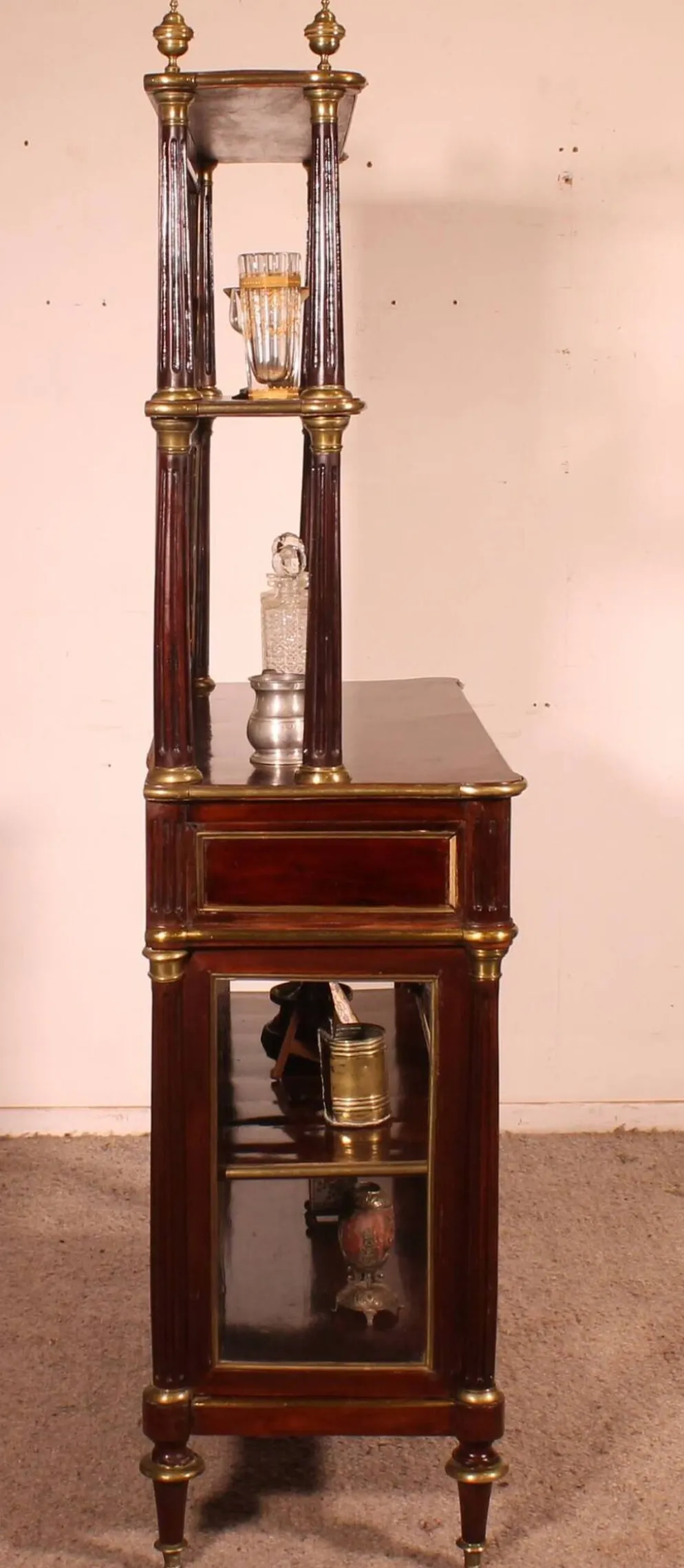 vitrine/bar d'époque Louis XVI en acajou