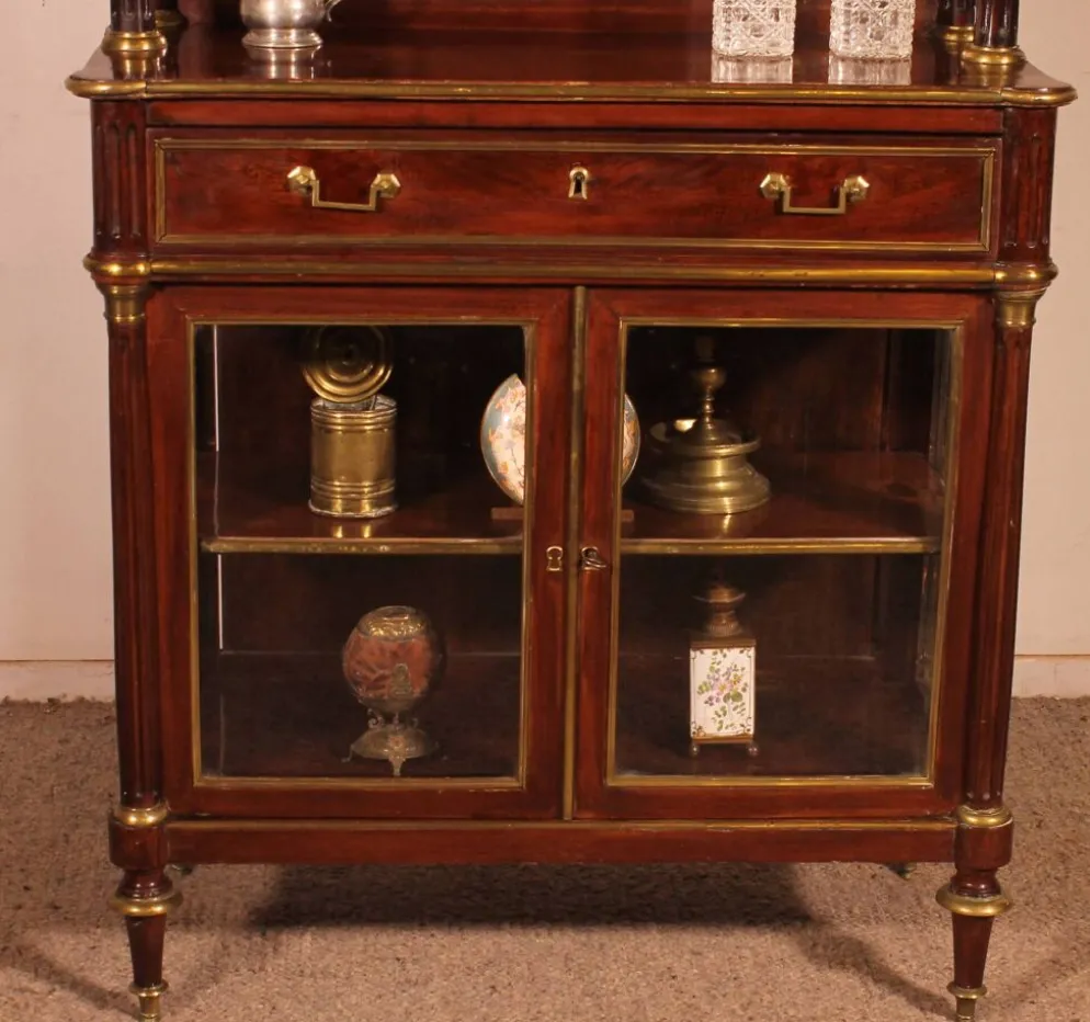 vitrine/bar d'époque Louis XVI en acajou