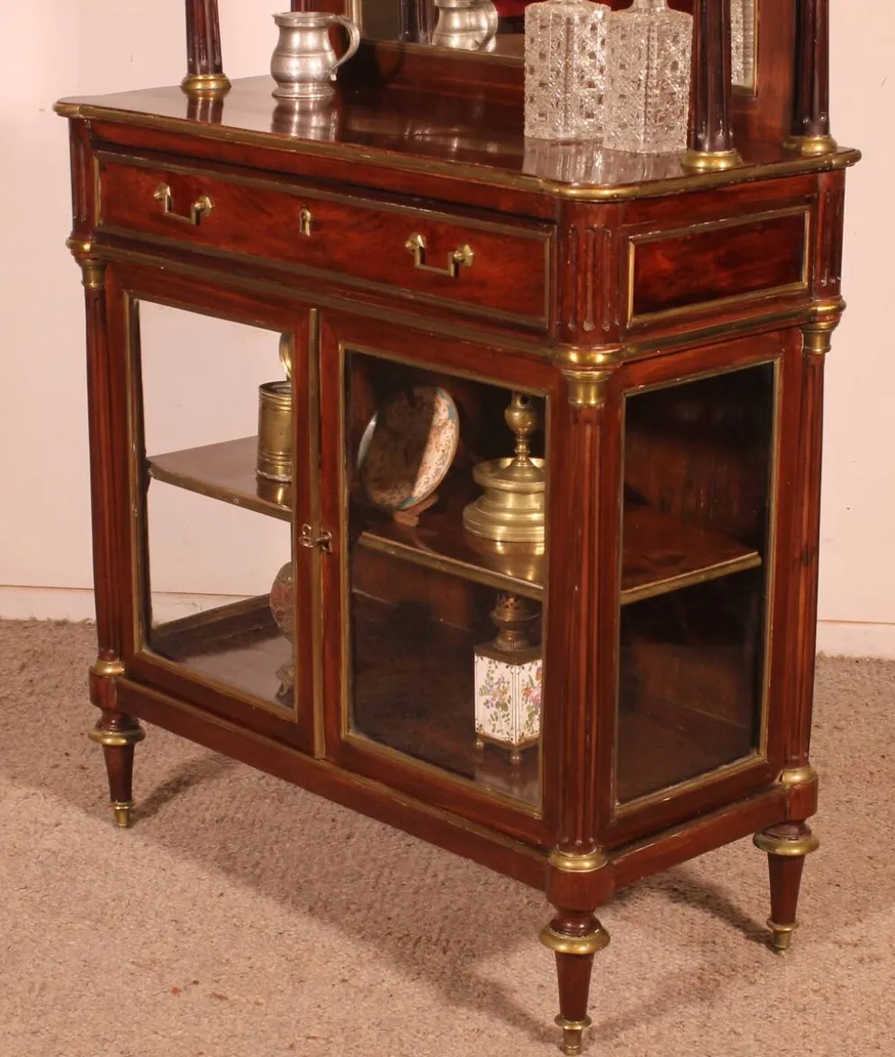 vitrine/bar d'époque Louis XVI en acajou