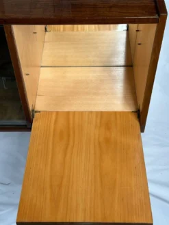 Vitrine bar polonaise vintage en placage de noyer – années 60