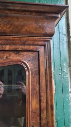 Vitrine bibliotheque 1 porte en noyer du XlXème siecle