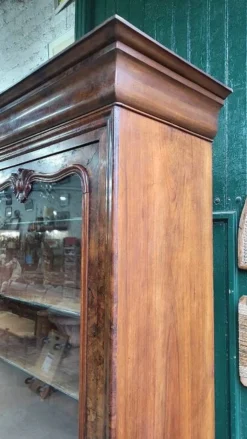 Vitrine bibliotheque 1 porte en noyer du XlXème siecle