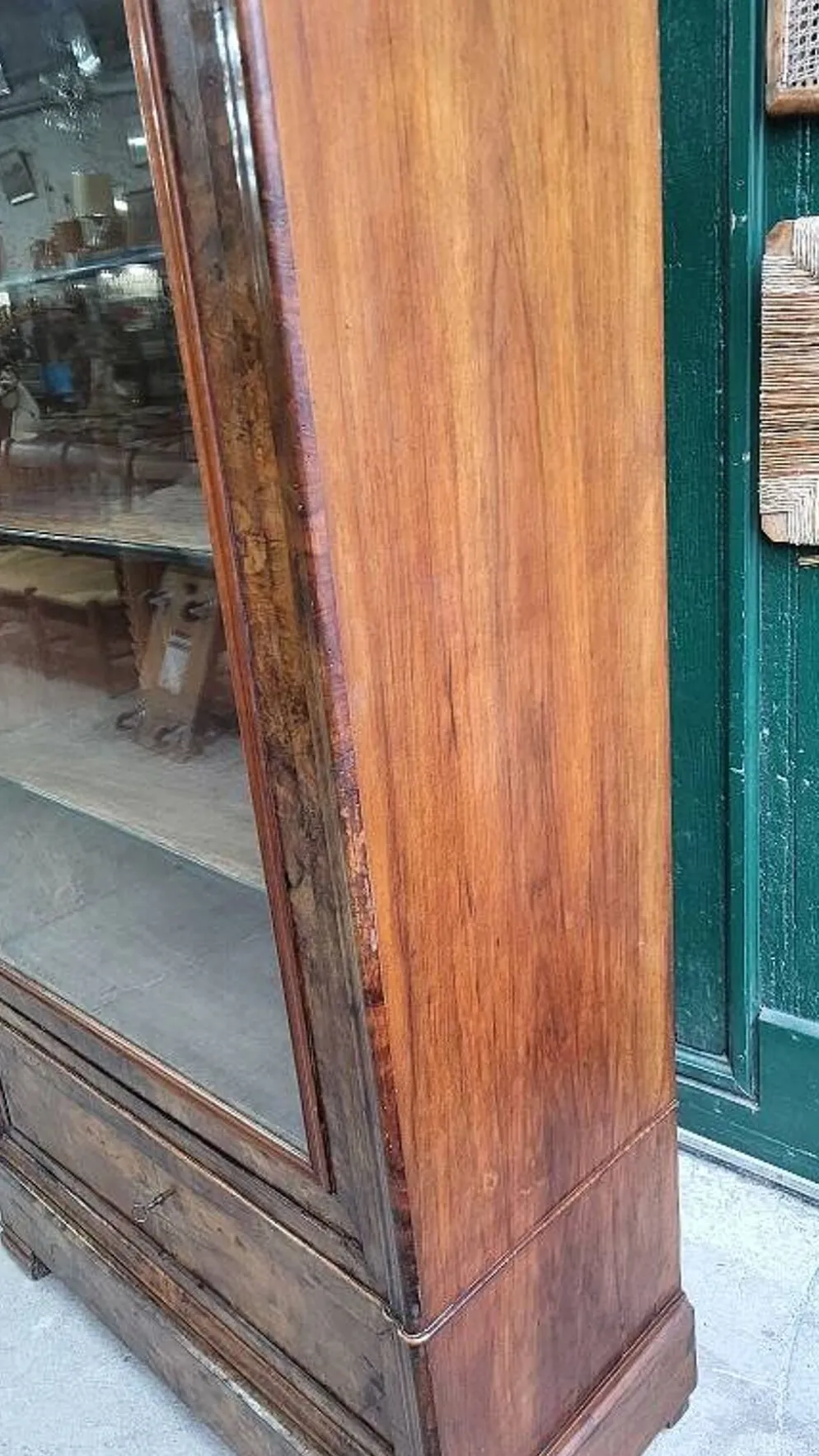 Vitrine bibliotheque 1 porte en noyer du XlXème siecle