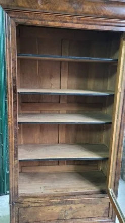 Vitrine bibliotheque 1 porte en noyer du XlXème siecle