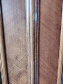 Vitrine bibliothèque ancienne en noyer et ronce de noyer d'époque XIXe