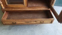 Vitrine bibliothèque 2 portes en noyer avec vitres biseautées du XIXème siècle